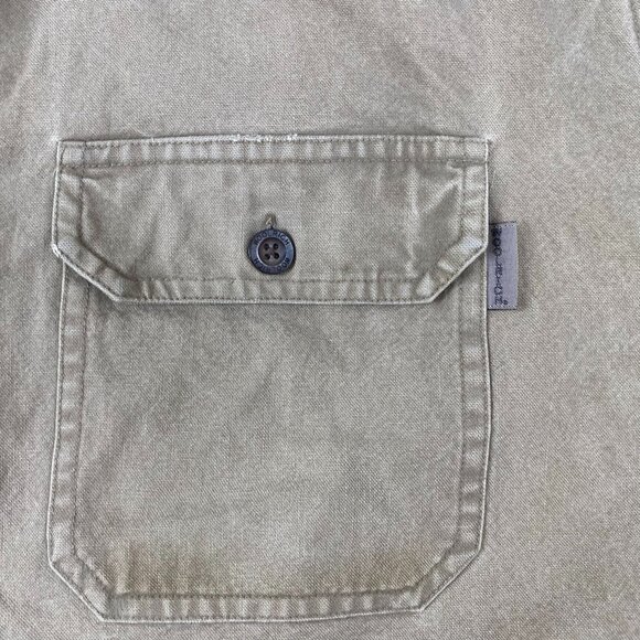 Woolrich Men's Shirt Large Long-Sleeve Button-Up Khaki With Dual Flap Pockets - Picture 5 of 12